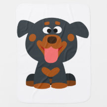Cute Cartoon Baby Rottweiler Baby Blanket
