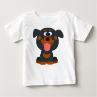 Cute Cartoon Baby Rottweiler Baby T-Shirt