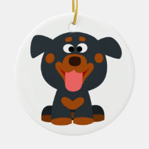 Cute Cartoon Baby Rottweiler Ornament