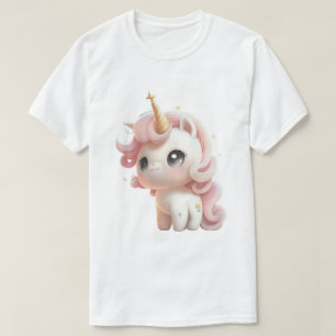 Cute Cartoon Baby Unicorn Design T-Shirt