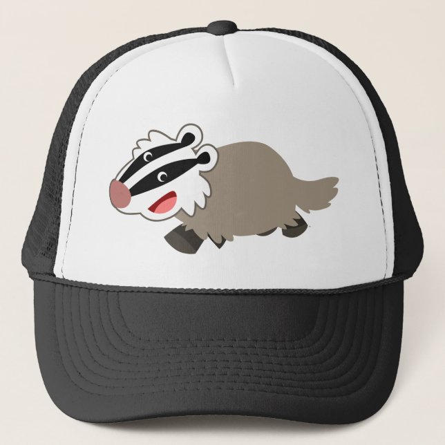 Cute Cartoon Badger Hat (Front)