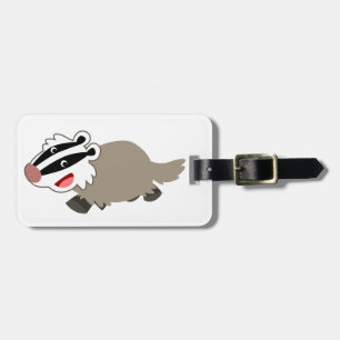 Cute Cartoon Badger Luggage Tag