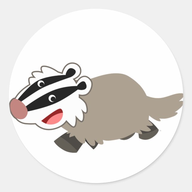 Cute Cartoon Badger Sticker (Front)