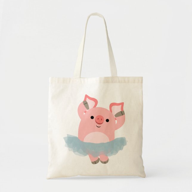 Cute Cartoon Ballerina Pig Bag (Front)