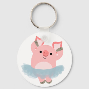 Cute Cartoon Ballerina Pig Keychain
