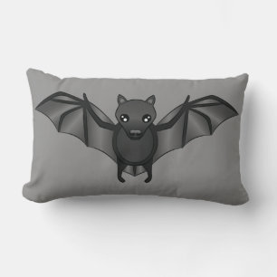 Cute Cartoon Bat Halloween Illustration Lumbar Cushion