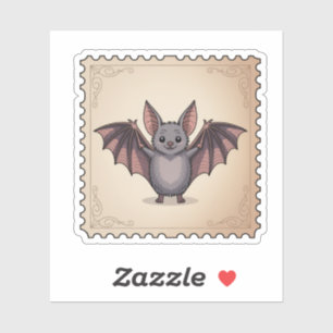 Cute Cartoon Bat Halloween Postage Stamp
