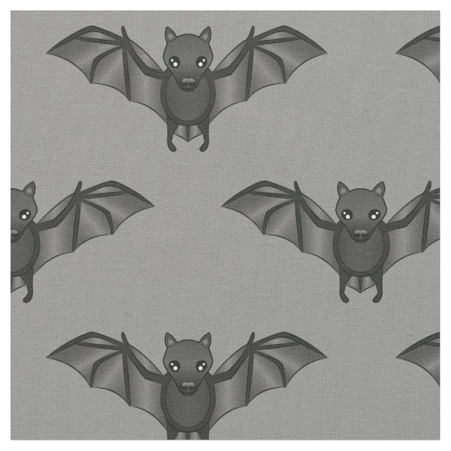 Cute Cartoon Bat Pattern Illustration Fabric (Close Up)