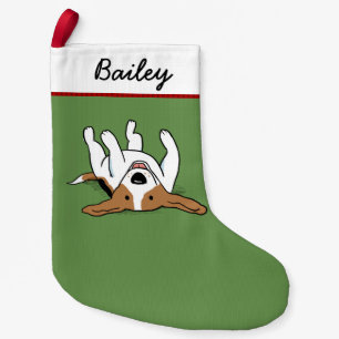 Cute Cartoon Beagle Happy Dog Holiday Fun Xmas Small Christmas Stocking