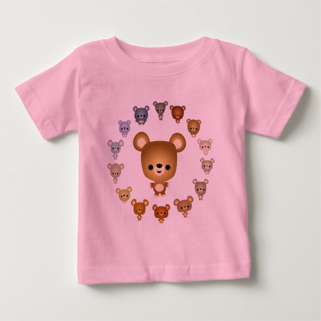 Cute Cartoon Bear Babies Baby T-Shirt (Front)