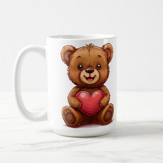 Cute Cartoon Bear Coffee Mug (Left)