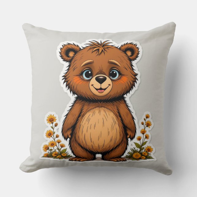 Cute Cartoon Bear Cushion (Front)