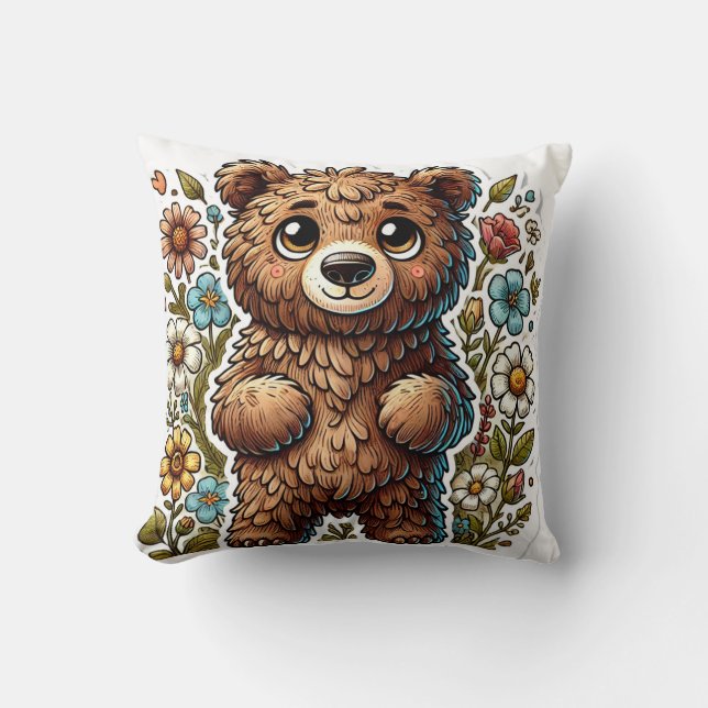 Cute Cartoon Bear Cushion (Front)