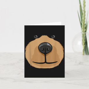 Cute Cartoon Bear Face Head Costume Party Card