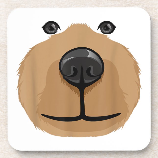 Cute Cartoon Bear Face Head Costume Party Coaster (Front)