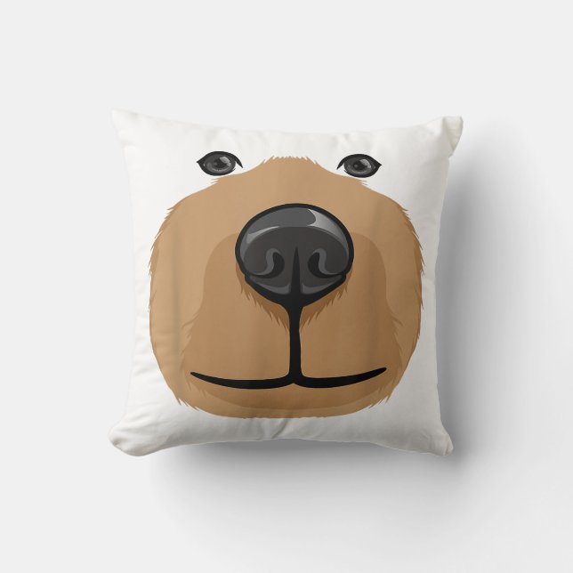 Cute Cartoon Bear Face Head Costume Party Cushion (Front)