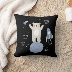 Cute Cartoon Bear In Space Cushion