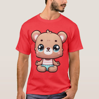 Cute Cartoon Bear in Yoga Pose vintage T-Shirt