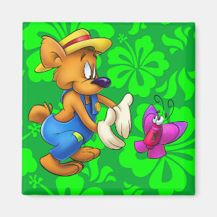 cute cartoon bear with butterfly magnet