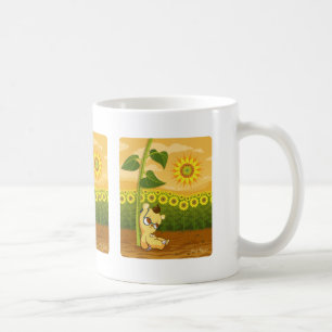 Cute Cartoon Bear with Sunflowers Coffee Mug