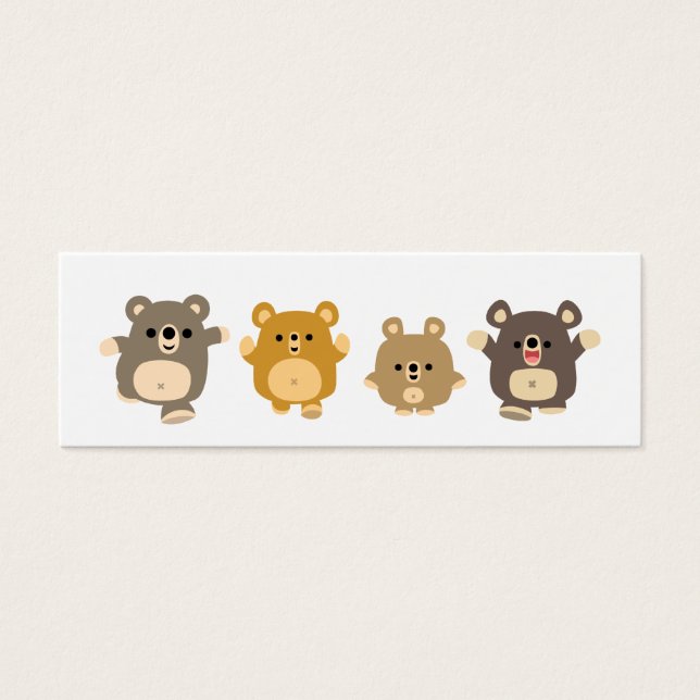 Cute cartoon Bears 2 bookmark (profile card) (Front)