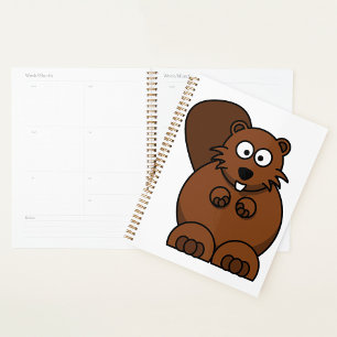 Cute Cartoon Beaver Funny Woodland Animal Planner