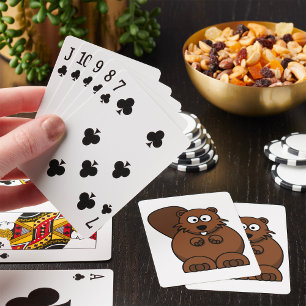 Cute Cartoon Beaver Funny Woodland Animal  Playing Cards