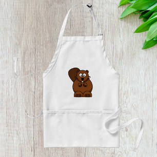 Cute Cartoon Beaver Funny Woodland Animal Standard Apron