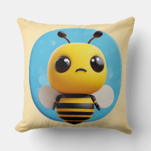 Cute Cartoon Bee Character With Large Eyes Cushion