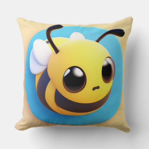Cute Cartoon Bee Character With Large Eyes Cushion