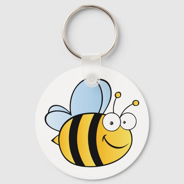 Cute Cartoon Bee Key Ring (Front)