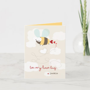 Cute Cartoon Bee Mine Love Valentine Photo Card