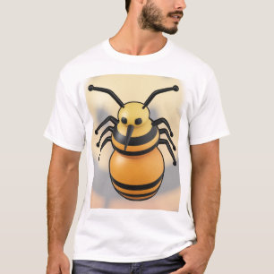 Cute Cartoon Bee Minimal 3D Style Design. T-Shirt