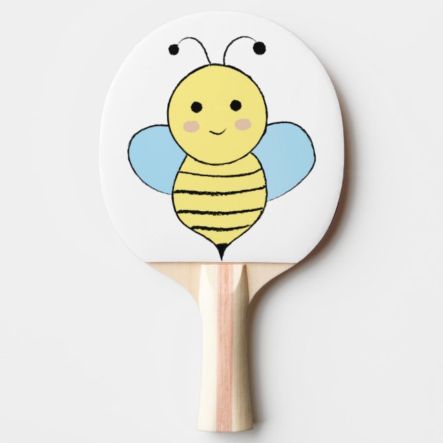 Cute Cartoon Bee Ping Pong Paddle (Front)