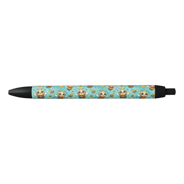 Cute cartoon bees black ink pen (Front)
