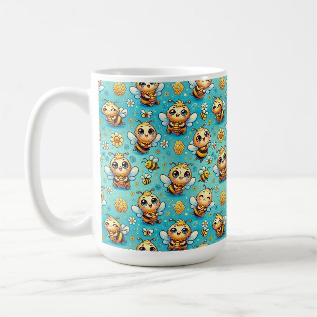 Cute cartoon bees coffee mug (Left)