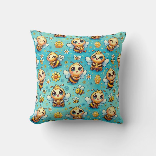 Cute cartoon bees cushion (Front)