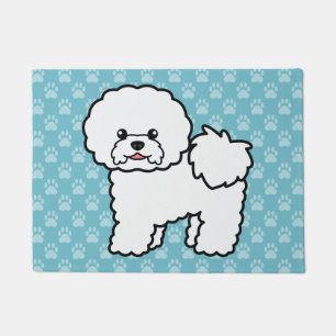 Cute Cartoon Bichon Frise Dog Doormat