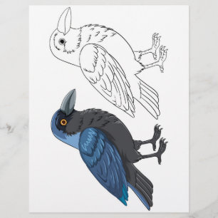 Cute Cartoon bird colouring page
