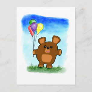 Cute Cartoon Birthday Bear Postcard
