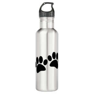 Cute Cartoon Black Puppy Paw Prints 710 Ml Water Bottle
