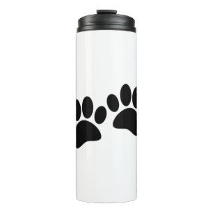 Cute Cartoon Black Puppy Paw Prints Thermal Tumbler