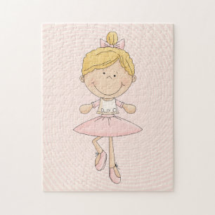 Cute Cartoon Blonde Ballerina Jigsaw Puzzle