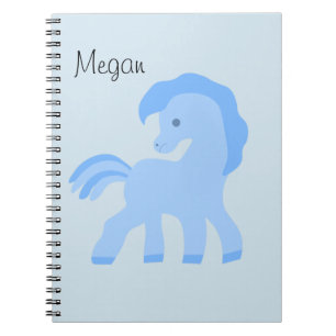 Cute Cartoon Blue Horse Notebook