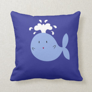 Cute Cartoon Blue Whale Cushion