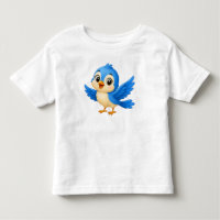 Cute Cartoon Bluebird - Happy Little Flying Bird I
