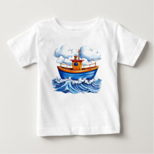 🚤 Cute Cartoon Boat Baby Adventure Gift ✨ T-Shirt