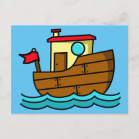 Cute Cartoon Boat Illustration