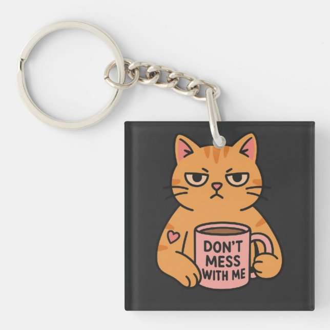 Cute Cartoon Boba Cup Character  Key Ring (Front)