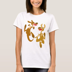 Cute Cartoon Bouncy Kangaroos Women T-Shirt